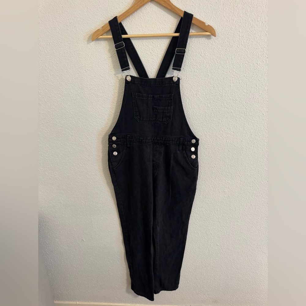 Vintage Washed Black Denim Overalls